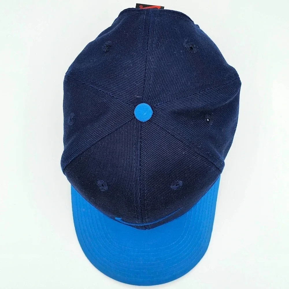 Nike Vintage 90s Blue Snapback Hat Navy & Blue Baseball Style Cap Stitched Logo